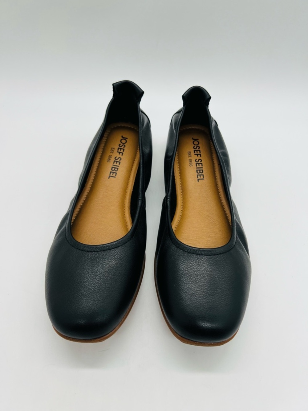 Josef Seibel Black Leather Slip-On Fenja Ballet Flats Size 6.6 - Picture 6 of 12